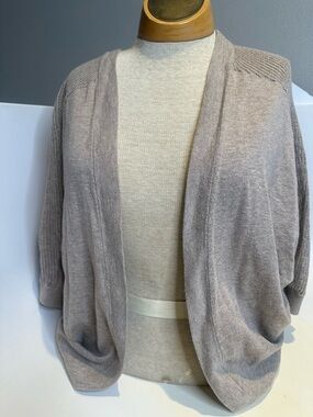 a.n.a Taupe Open-Front Draped Cardigan